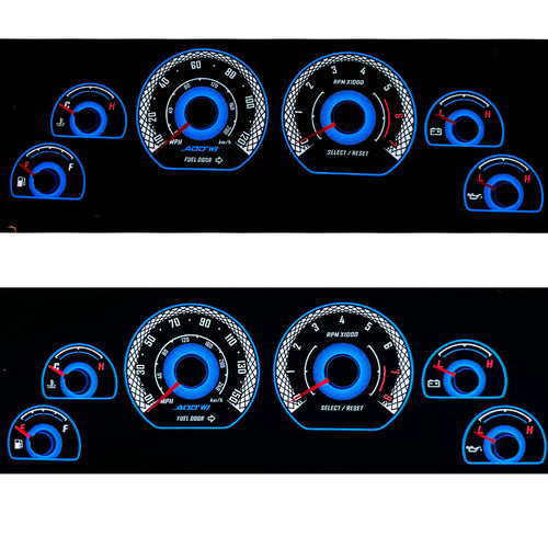 mustang gauge overlay white face