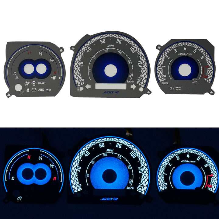 ADD W1 Gauge Overlay for Honda Civic Overlay Face Gauge 1996-2000 - 3D illusions