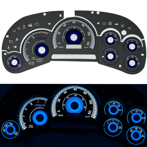 ADD W1 Chevrolet Silverado / Sierra 2500HD 3500HD Diesel Overlay Face Gauge 2004-2005 - 3D illusions