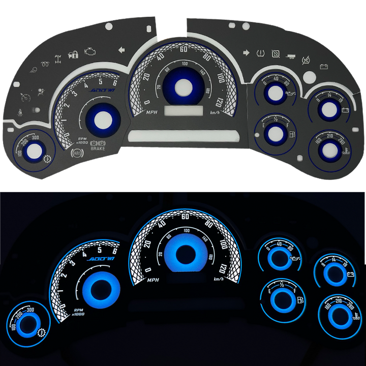 ADD W1 Chevrolet Silverado / Suburban Overlay Face Gauge / Sierra/ Yukon/ Tahoe 2003-2007 - 3D illusions
