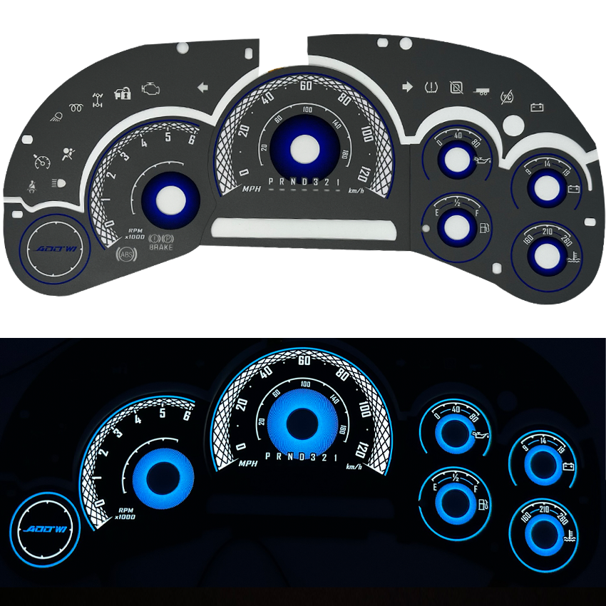 ADD W1 Chevrolet Silverado / Suburban Overlay Face Gauge / Sierra/ Yukon/ Tahoe 2006-2007 - 3D illusions