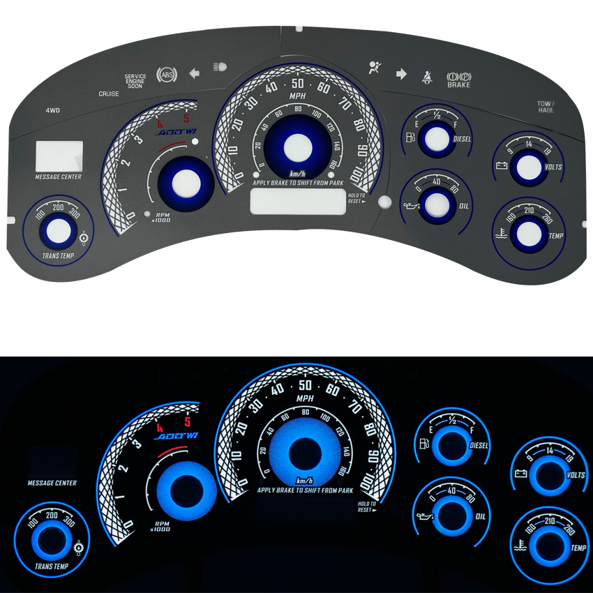 ADD W1 Chevrolet Silverado / Suburban Overlay Face Gauge / Sierra/ Yukon/ Tahoe 1999-2002 - 3D illusions