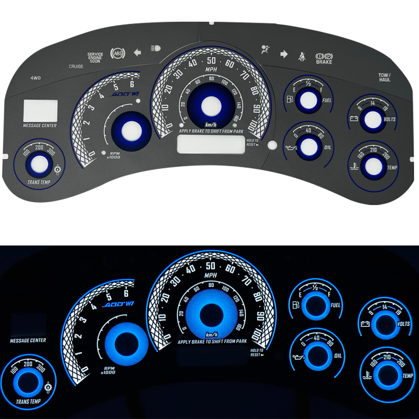 ADD W1 Chevrolet Silverado / Suburban Overlay Face Gauge / Sierra/ Yukon/ Tahoe 1999-2002 - 3D illusions