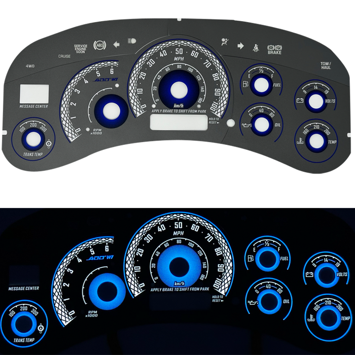 ADD W1 Chevrolet Silverado / Suburban Overlay Face Gauge / Sierra/ Yukon/ Tahoe 1999-2002 - 3D illusions