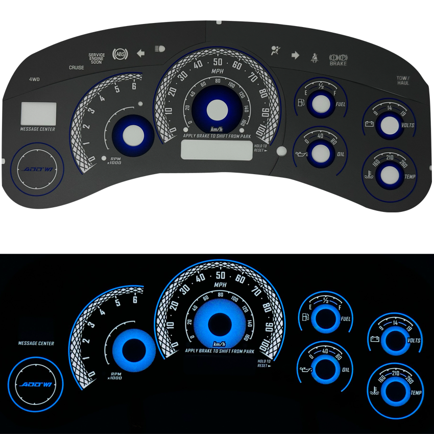 ADD W1 Chevrolet Silverado / Suburban Overlay Face Gauge / Sierra/ Yukon/ Tahoe 1999-2002 - 3D illusions