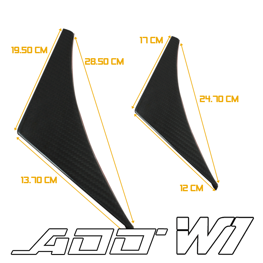Carbon Fiber Front Bumper Splitter Canard Diffuser 4pcs