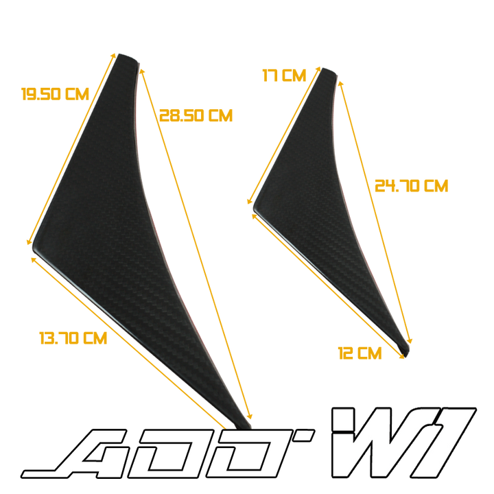 Carbon Fiber Front Bumper Splitter Canard Diffuser 4pcs