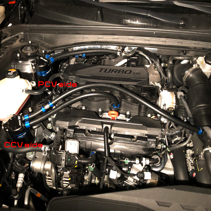 For Kia K5 1.6 Baffled Oil Catch Can kit V3, 2021-UP PCV+CCV