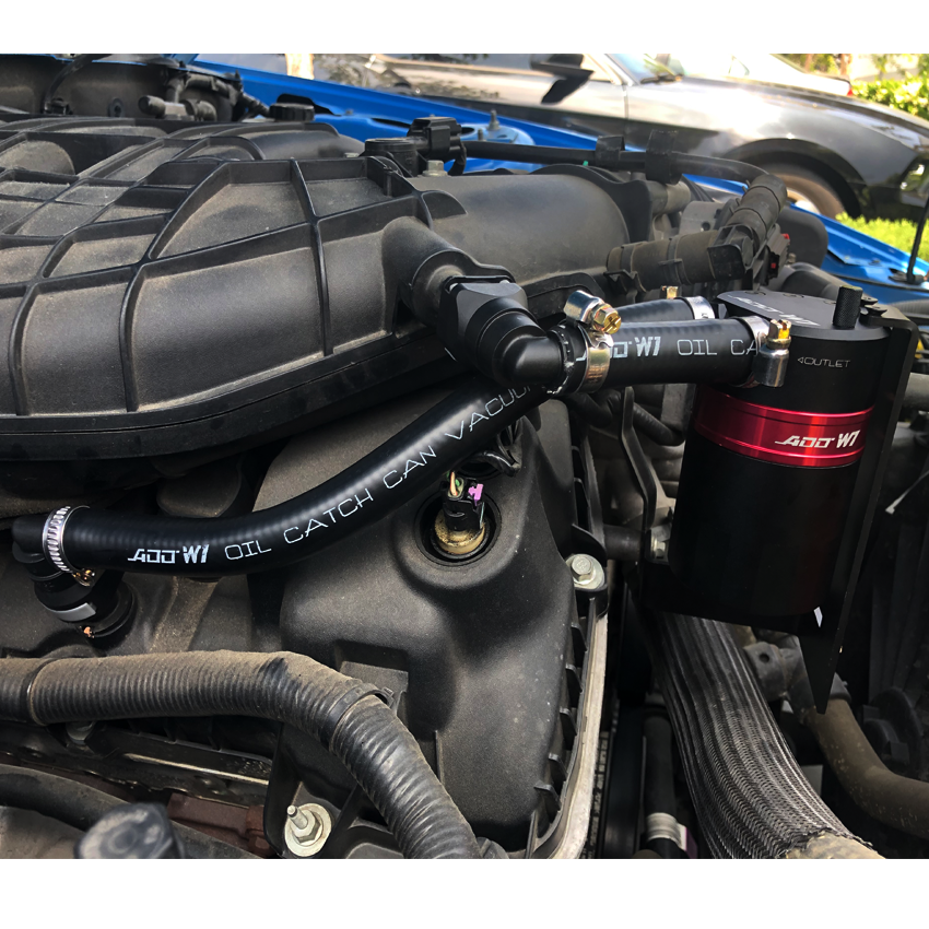 For Ford Mustang V6 Baffled Oil Catch Can Kit, V3, 2011–2014