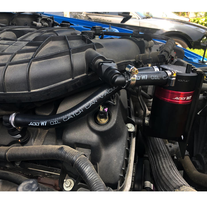 For Ford Mustang V6 Baffled Oil Catch Can Kit, V3, 2011–2014
